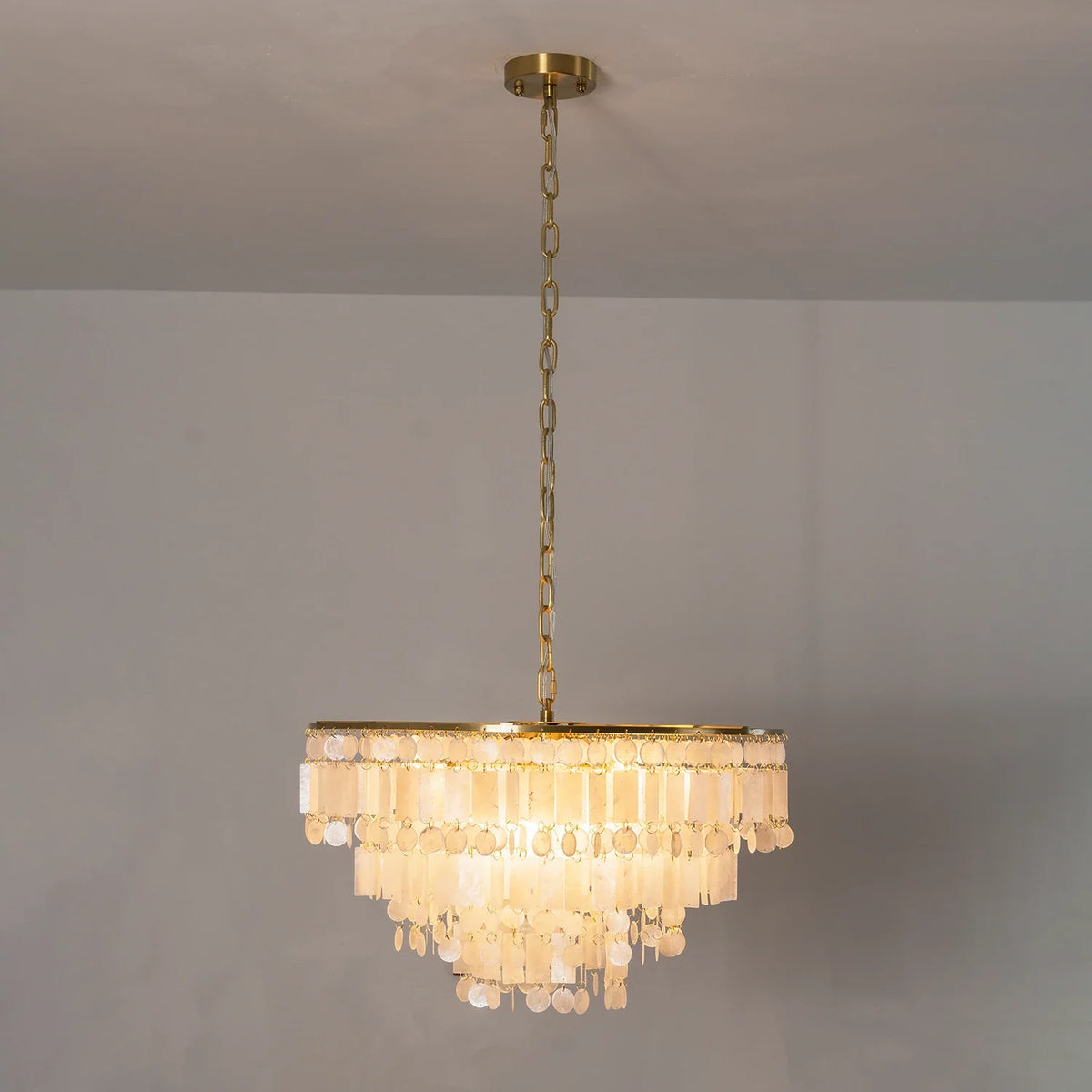 Waterfall Natural Shell Iron Chandelier – Iron detail 21