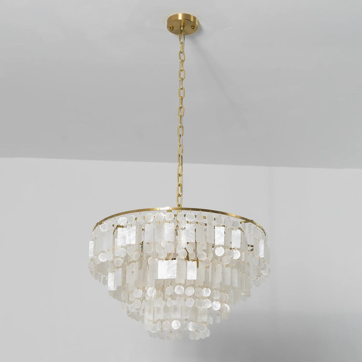 Waterfall Natural Shell Iron Chandelier – Iron detail 24