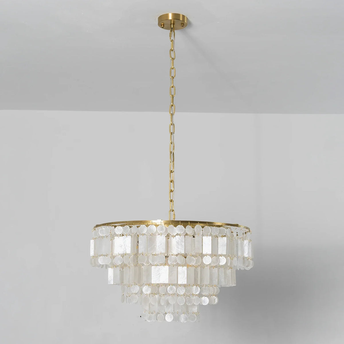 Waterfall Natural Shell Iron Chandelier – Iron detail 23