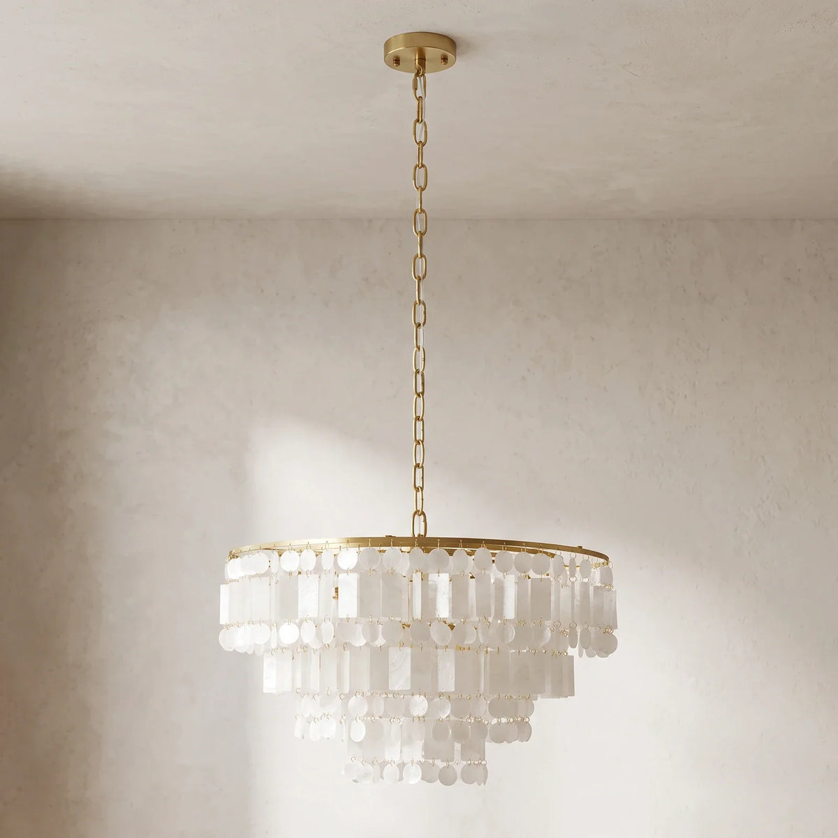 Waterfall Natural Shell Iron Chandelier – Iron detail 26
