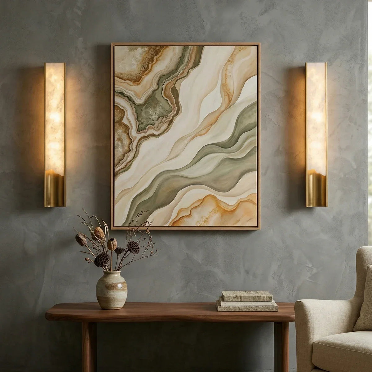 Wave Vein Aurelia Alabaster Wall Light – Alabaster detail 11