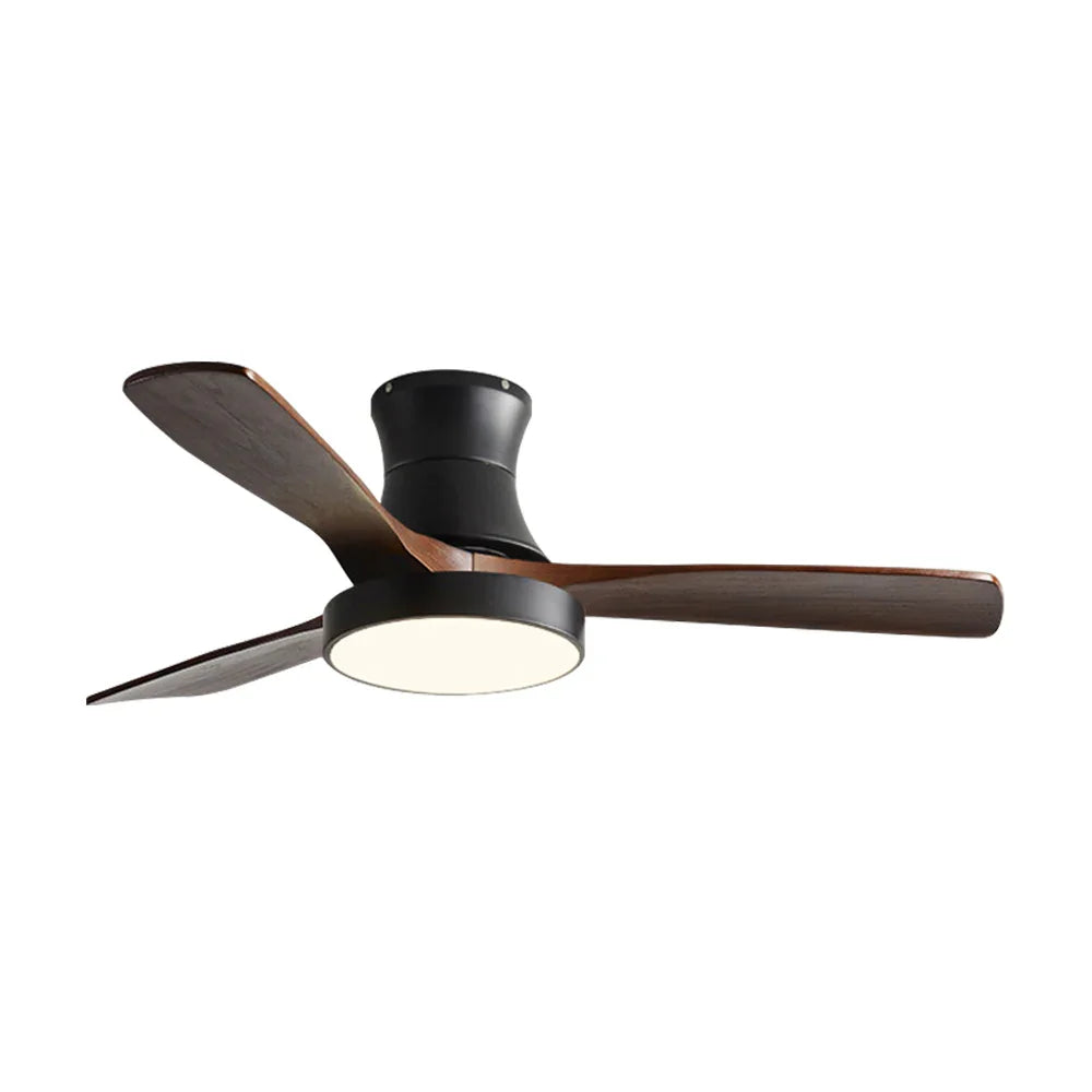 Wooden Three Blade Ceiling Fan Lights Copper