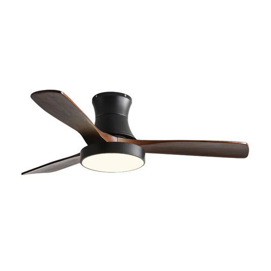 Wooden Three Blade Ceiling Fan Lights Copper