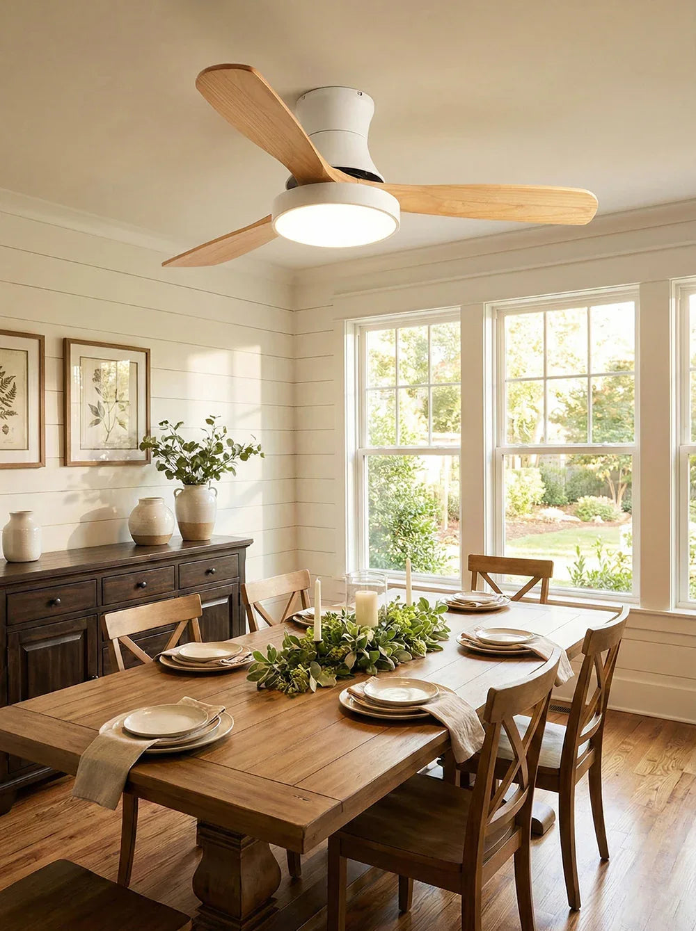 Wooden Three Blade Ceiling Fan Lights Copper – Copper detail 13