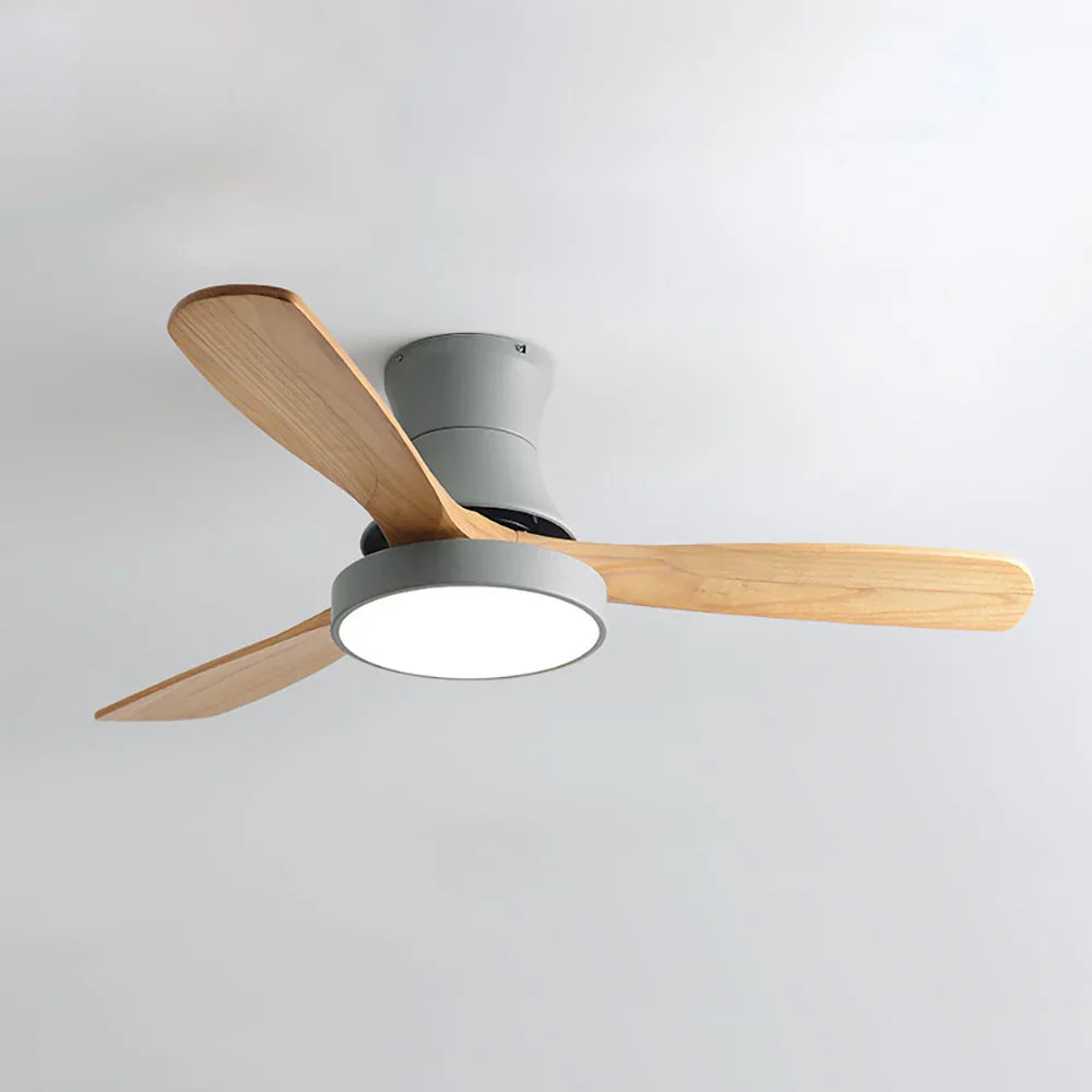 Wooden Three Blade Ceiling Fan Lights Copper – Copper detail 17