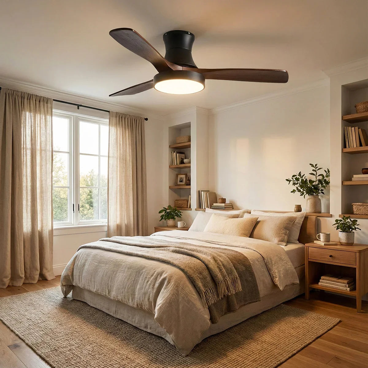Wooden Three Blade Ceiling Fan Lights Copper – Copper detail 11
