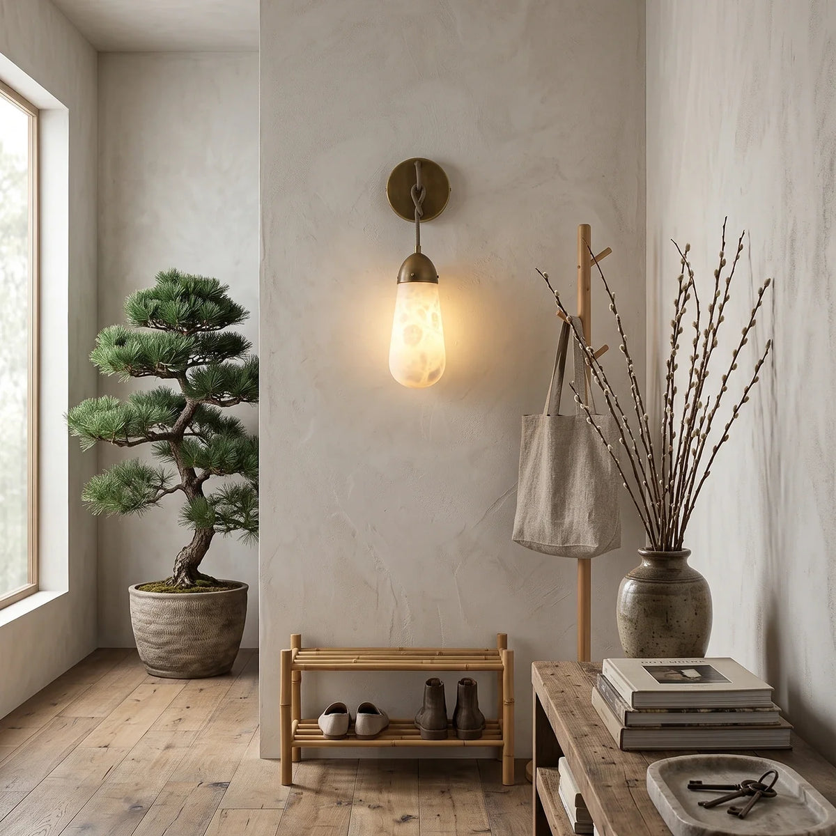 Wren Hanging Alabaster Sconce – Alabaster detail 4