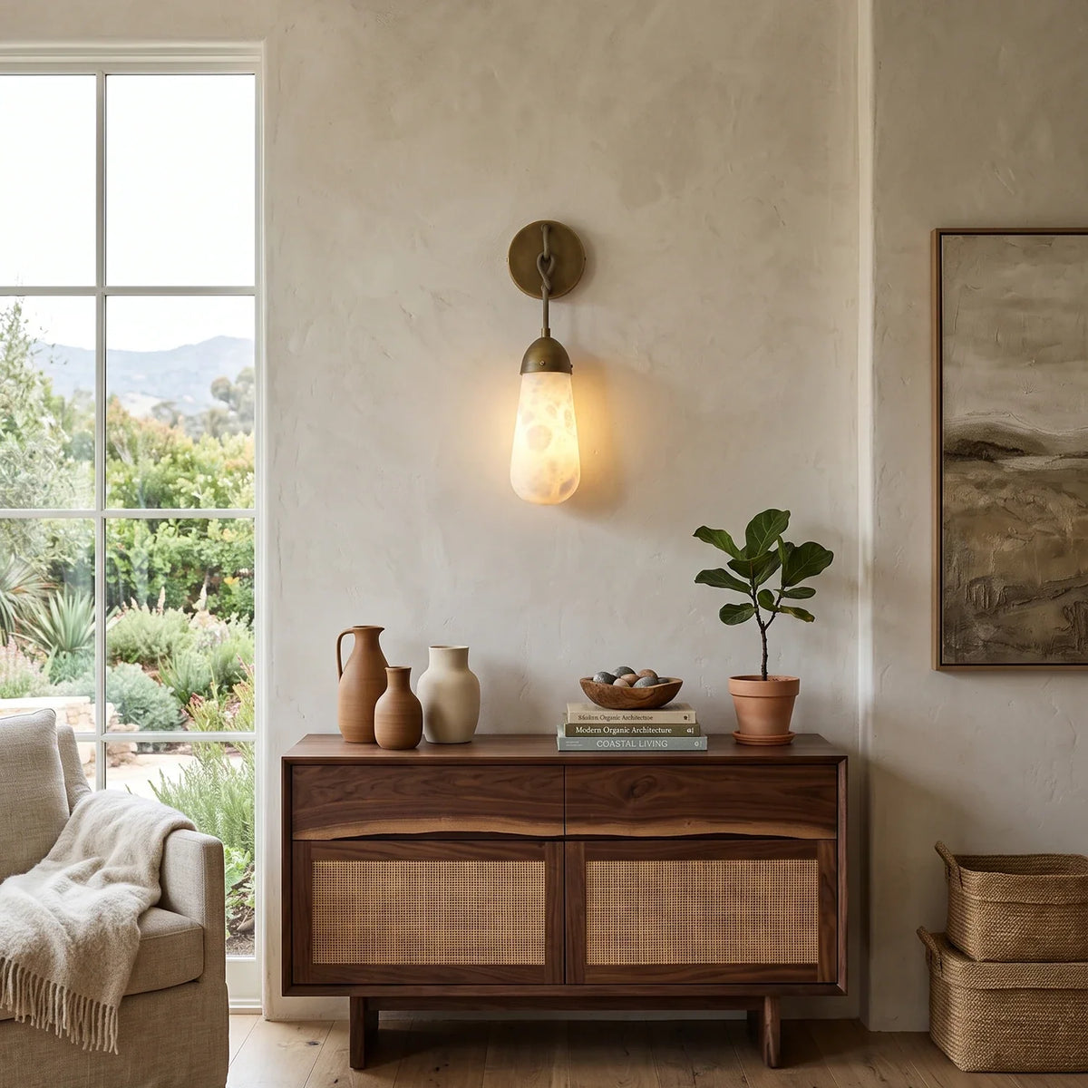 Wren Hanging Alabaster Sconce – Alabaster detail 2
