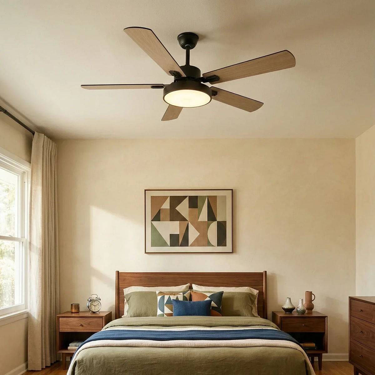 Zepyra Modern Industrial Style Copper Ceiling Fan Light – Copper detail 5