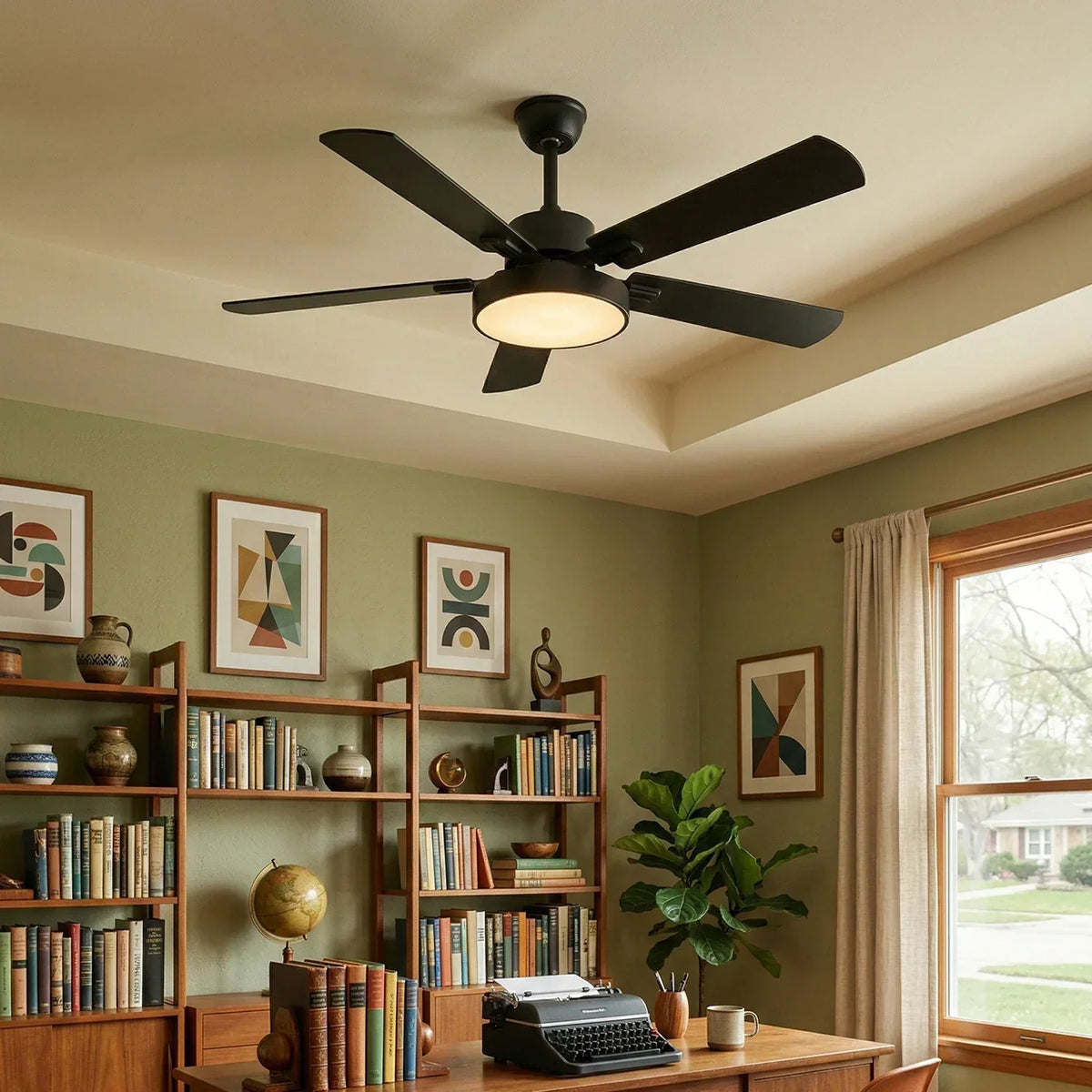 Zepyra Modern Industrial Style Copper Ceiling Fan Light – Copper detail 7