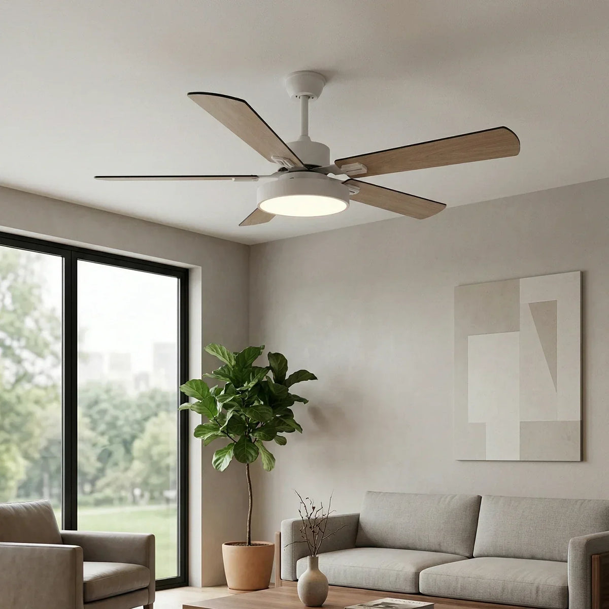 Zepyra Modern Industrial Style Copper Ceiling Fan Light – Copper detail 8