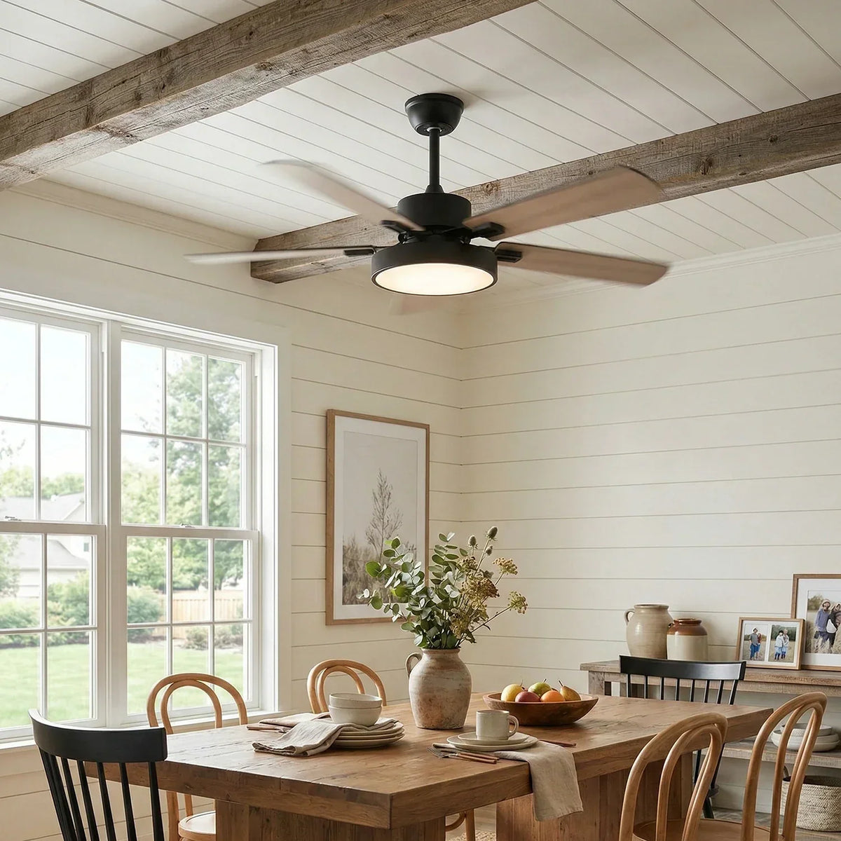 Zepyra Modern Industrial Style Copper Ceiling Fan Light – Copper detail 2