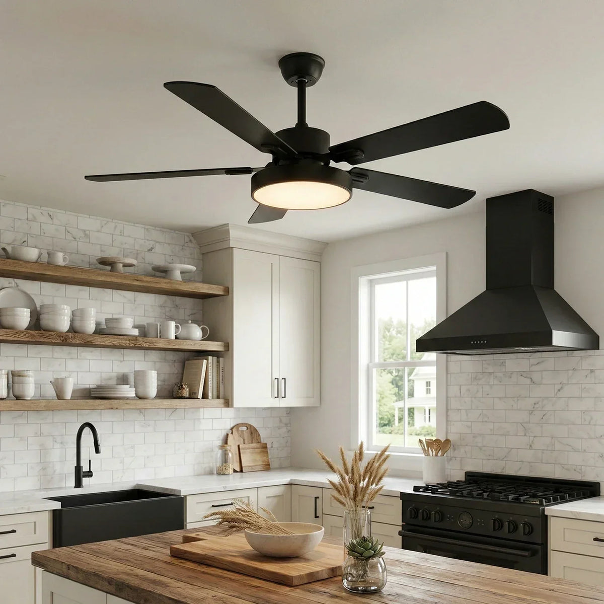 Zepyra Modern Industrial Style Copper Ceiling Fan Light – Copper detail 3