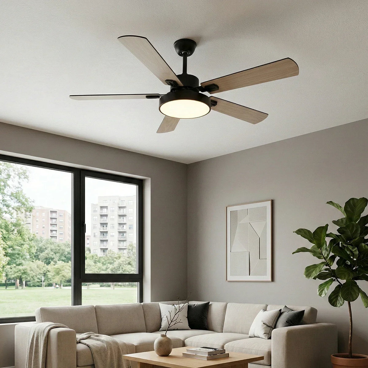 Zepyra Modern Industrial Style Copper Ceiling Fan Light – Copper detail 9