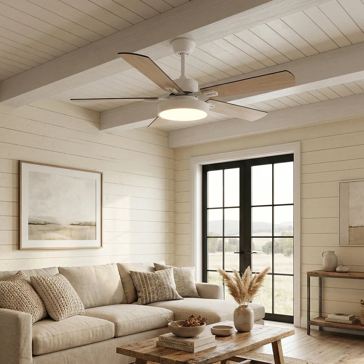 Zepyra Modern Industrial Style Copper Ceiling Fan Light – Copper detail 4