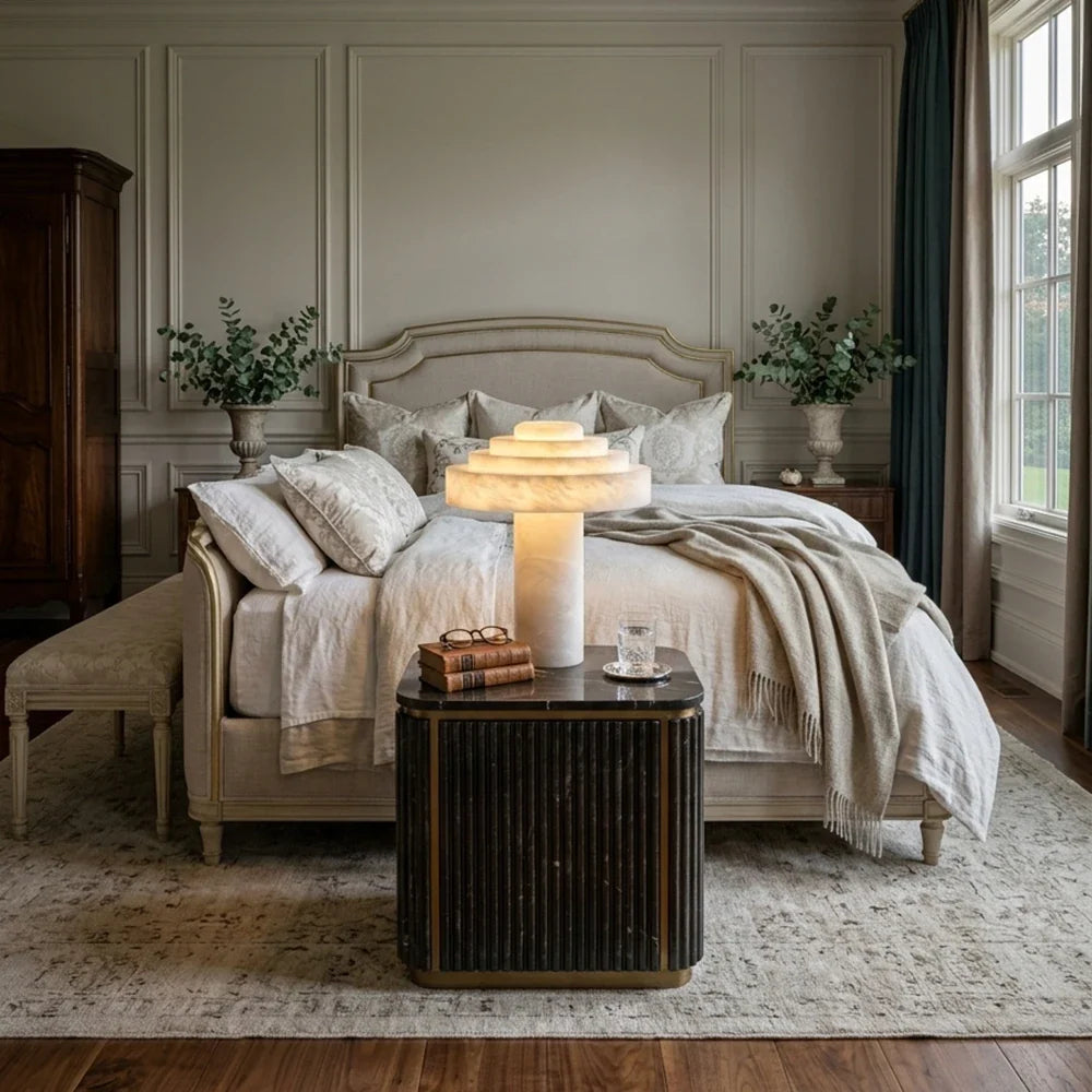 Ziggara Tiered Alabaster Table Lamp – Alabaster detail 9